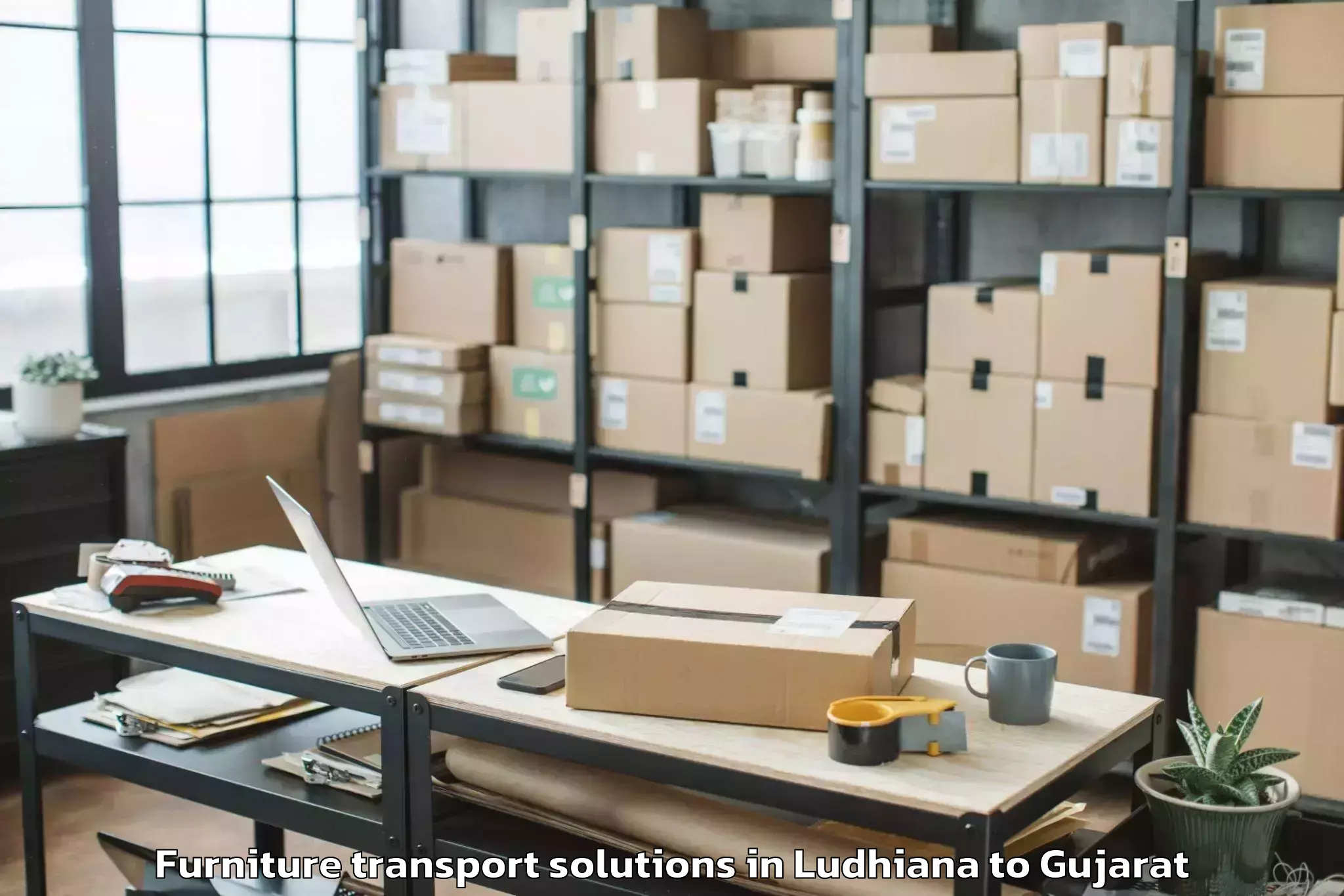 Professional Ludhiana to Madhav Kampo Furniture Transport Solutions